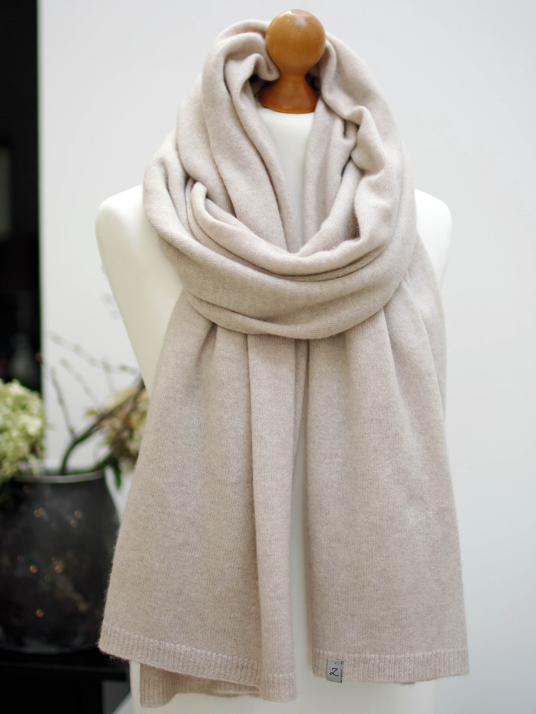 Duży szal wełniano kaszmirowy, damski szal premium - Zojanka zdjęcie 3