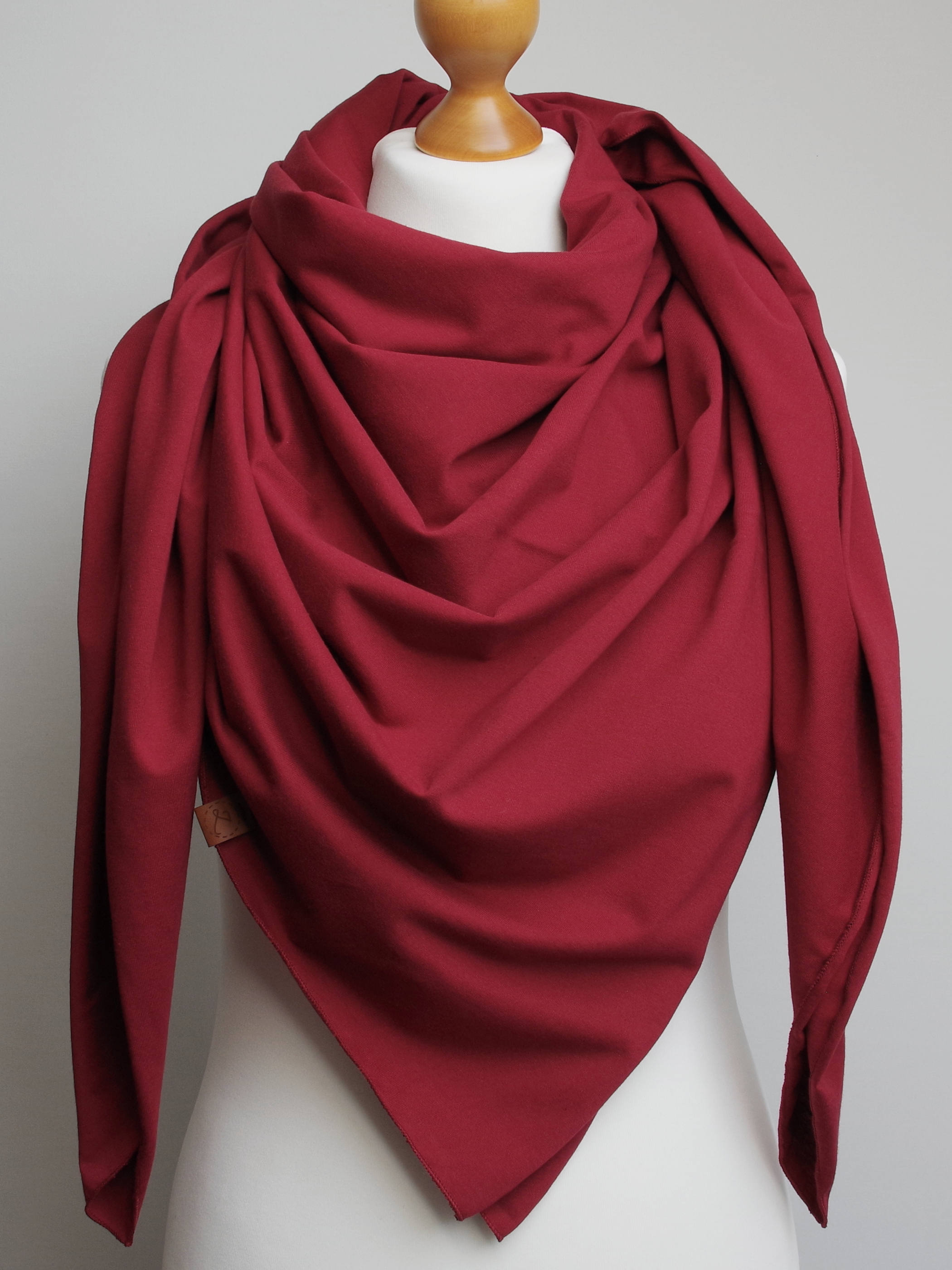 Chusta bawełniana damska bordowa - Pracownia Rękodzieła Zolla zdjęcie 1
