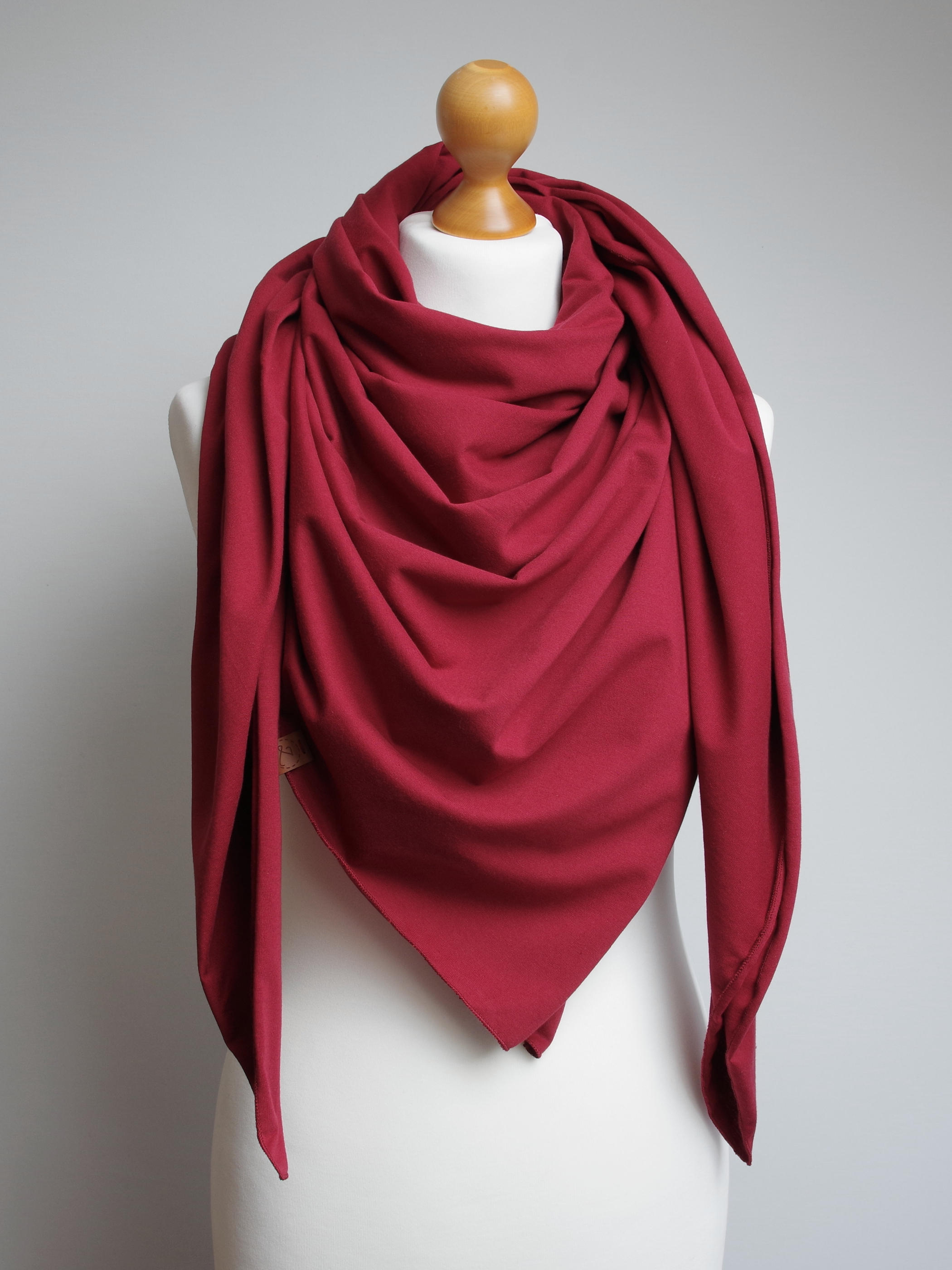 Chusta bawełniana damska bordowa - Pracownia Rękodzieła Zolla zdjęcie 2