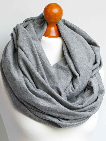 Komin bawełniany damski oversize - kolor szary 