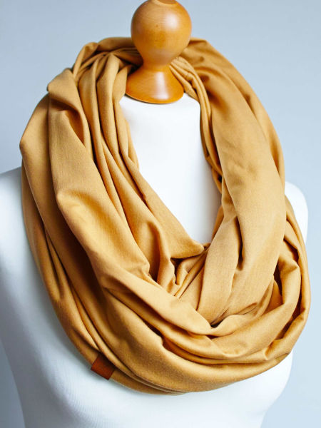 Komin bawełniany damski XL tuba - kolor miodowy