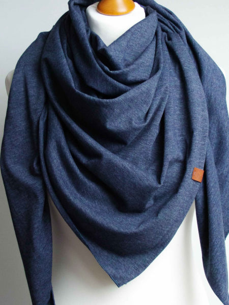 Chusta bawełniana damska kolor jeans