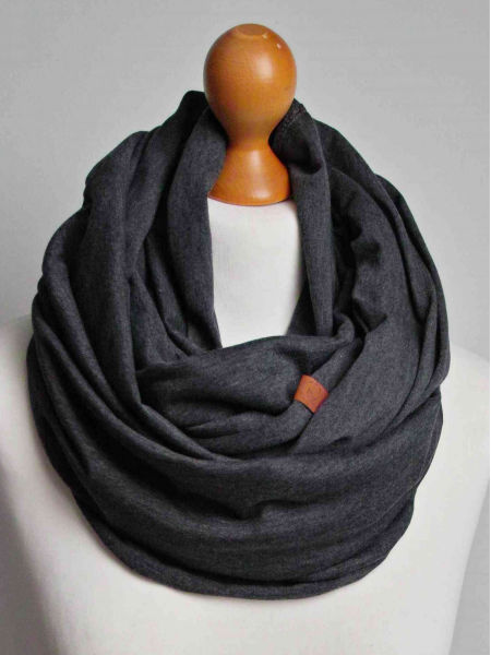 Komin bawełniany damski XL tuba - kolor grafitowy