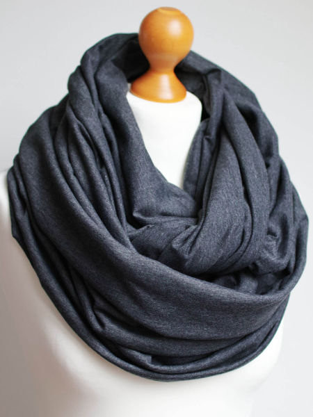 Komin bawełniany damski oversize - kolor grafitowy