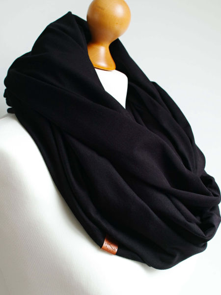 Komin bawełniany damski XL tuba - kolor czarny 