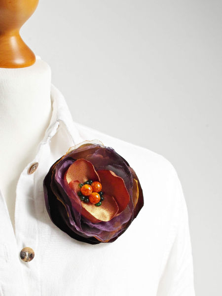 Broszka kwiat przypinka ozdobna wielokolorowa