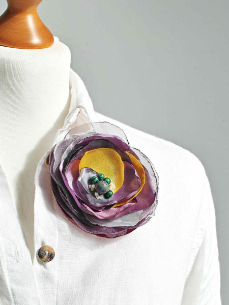 Broszka kwiat przypinka wielokolorowa