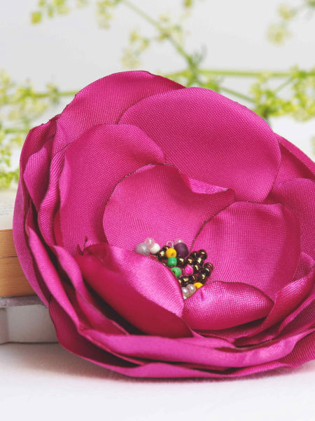 Duża broszka elegancka przypinka kwiatek