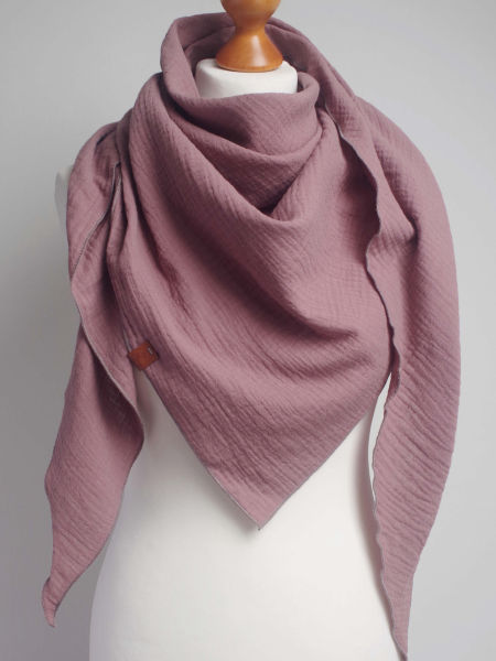 Chusta muślinowa damska wrzosowy