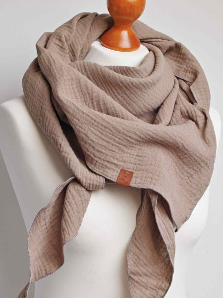 Chusta muślinowa damska beżowa