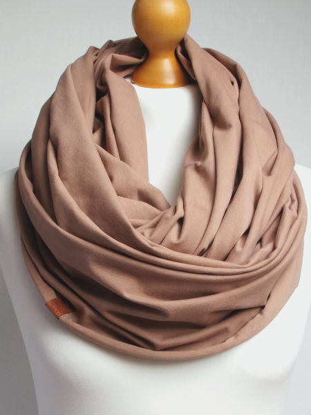 Komin bawełniany damski XL tuba - kolor beżowy