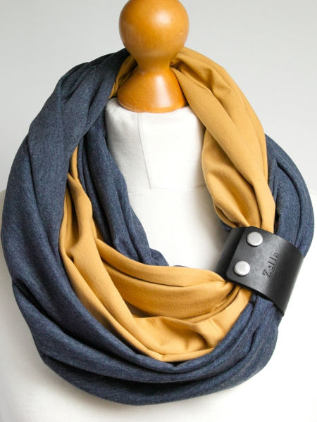 KOMIN Dwukolorowy -  TUBA damska - zapinka czarna