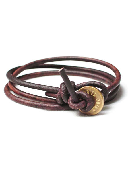 Bransoletka damska minimalistyczna z rzemienia - ciemny brąz