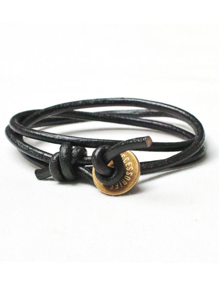 Bransoletka damska minimalistyczna z rzemienia - czarna