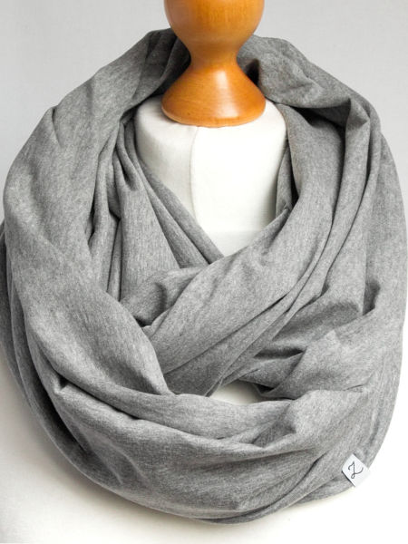 Komin szal tuba damski kolor szary melanż