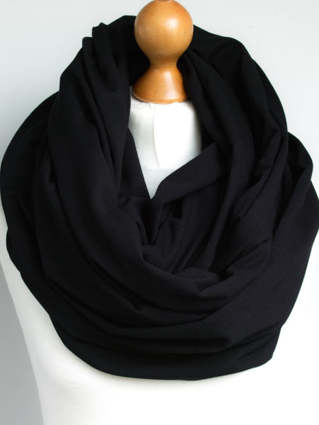 Komin bawełniany damski oversize - kolor czarny