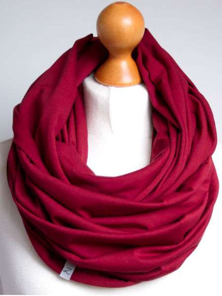 Komin tuba damski kolor bordowy 