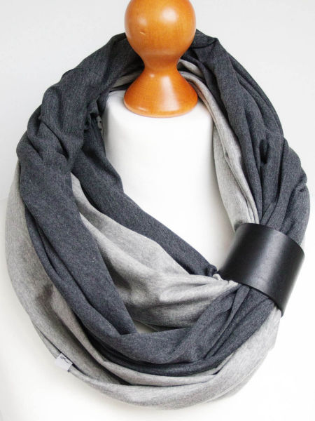 KOMIN Damski  - szal TUBA Dwukolorowa z zapinką 