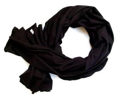 Bawełniany szal, szalik damski - czarny kolor