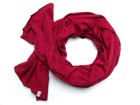 Bawełniany szal, szalik damski - kolor bordowy