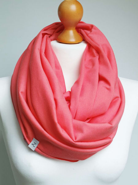 Komin tuba damski kolor koralowy 