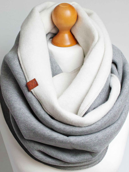 Zimowy komin damski - szary melanż 