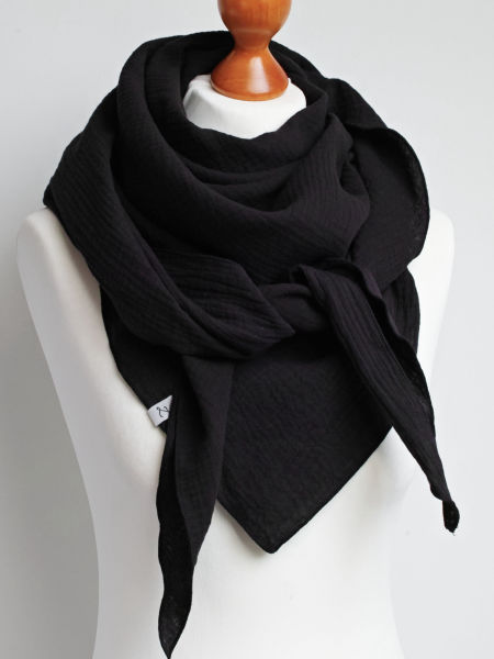 Chusta muślinowa damska czarna